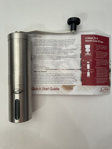JavaPresse Manual Burr Coffee Grinder Adjustable Settings,Brushed Steel,Portable - Picture 4 of 11