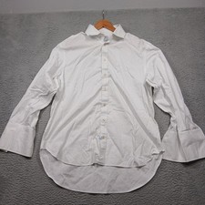 Charles Tyrwhitt Men's White Dress Shirt 17.5 34/35 Slim Fit Non-Iron Spread