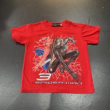 Vintage Y2K Spider-Man 3 T-Shirt Kids Toddler Red Black Suit 2007 Marvel Size 6