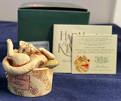 Harmony Kingdom~ Reboux ~ V2~ Cat in Hat Box~ UK Made Box Figurine~ NIB~500 Made
