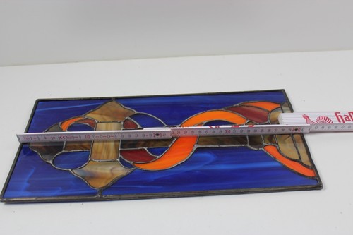 Bleiverglasung Bleiglas Fensterbild Kreuz Ranke Tiffany 20 x 41 cm - Bild 7 von 8