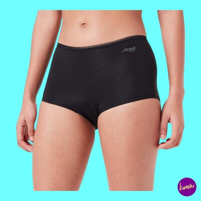SLOGGI Damen Ever Fresh Plus Short Slip, atmungsaktiv Supima, schwarz, UK XS
