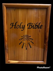 Wooden Box King James Version Holy Bible Dove Peace Design Michigan Union 651
