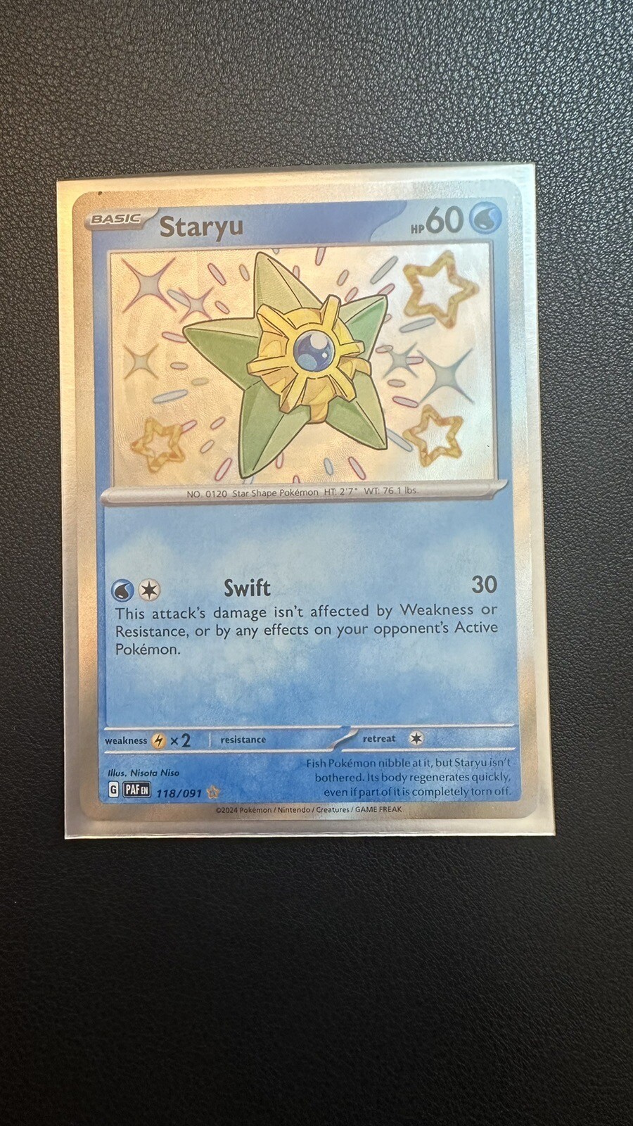 Staryu 118/091 Baby Shiny Paldean Fates Holo Pokemon Card