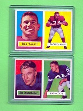 1957 TOPPS LOT OF 2 FOOTBALL #148 BOB TONEFF 49ERS /JIM MUTSCHELLER #103