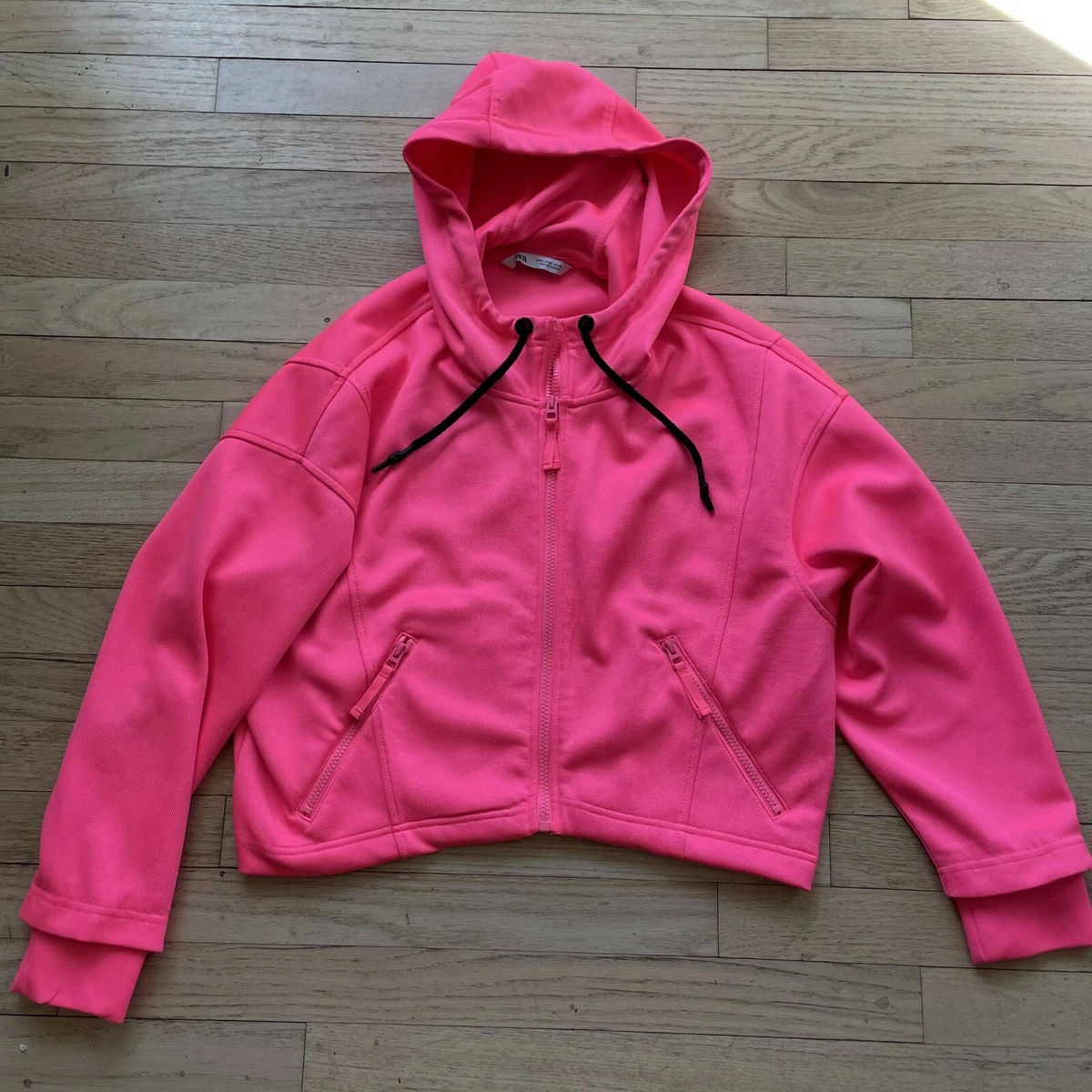 Pink zip front hoodie hot sale