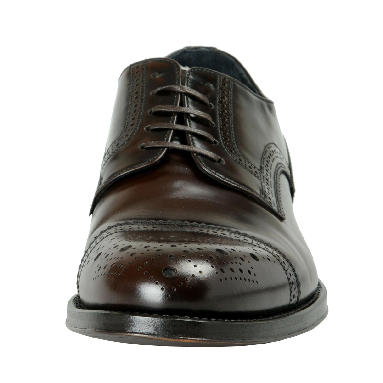 Scarpe eleganti Oxford da uomo Versace marrone lucido in pelle taglia 7 10 11