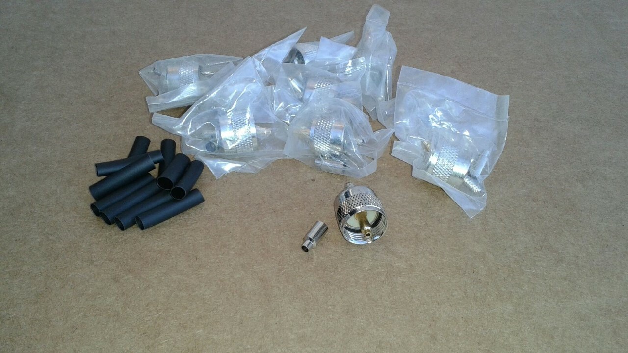 10 pack PL259 Male UHFsolder crimp for LMR100 RG316,RG174 Cable