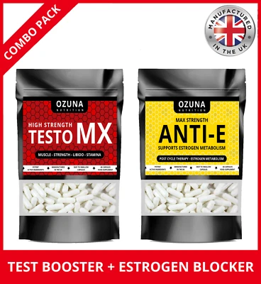 OZUNA NUTRITION TESTOSTERONE BOOSTER & ESTROGEN BLOCKER COMBO PACK DUO MAX STRENGTH 120 CAPSULES