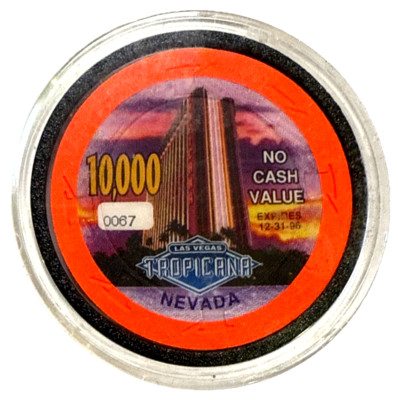 Casino Chip Tropicana $10,000 LTD Edition #67  Las Vegas-Tropicana Museum