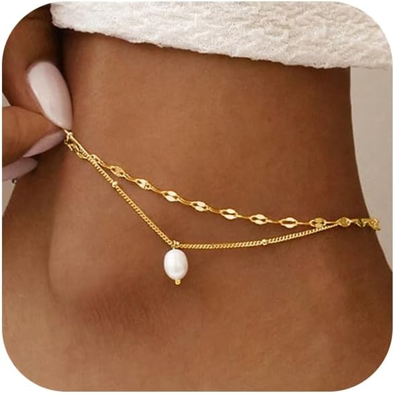 14K Gold & Silver Plated Waterproof Anklets for Women