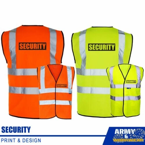 Sécurité Logo Haute Visibilité Gilet Imprimé Réfléchissant Vêtements de Travail - Photo 1/1