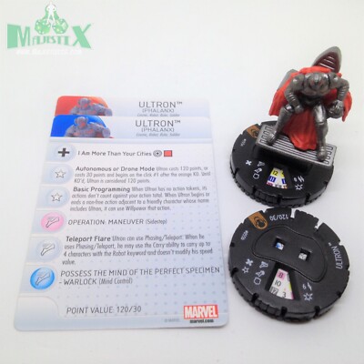 Heroclix Age of Ultron OP set Ultron (Phalanx) #055a / #055b Chase figure w/card