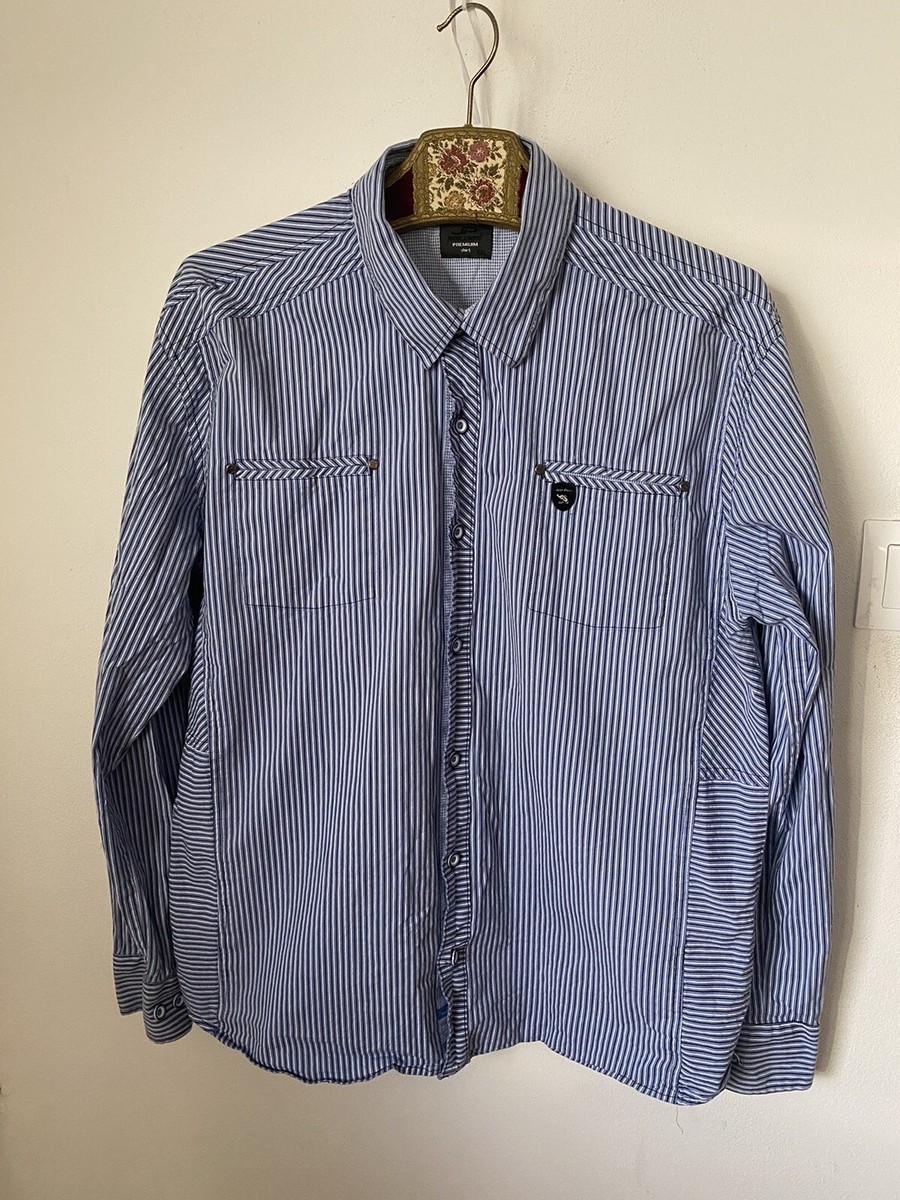 Jean Pierre Shirt Blue Casual Mens Size XXL Sk67