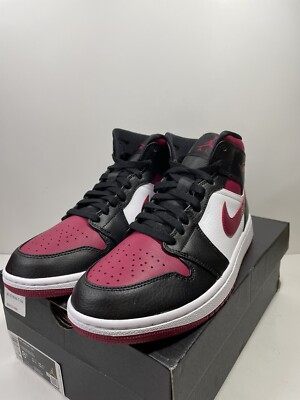 Air Jordan 1 Mid “Bred Toe” Mens Black/Noble Red Size 8.5  display picture 2