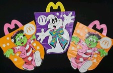 McDonalds Halloween Happy Meal 3 Vintage McBoo Trick Or Treat Bags Vinyl