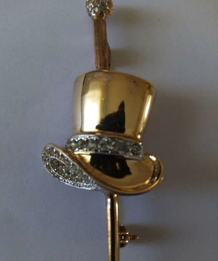 SPILLA VINTAGE IN ARGENTO PLACCATO ORO - Immagine 3 di 4