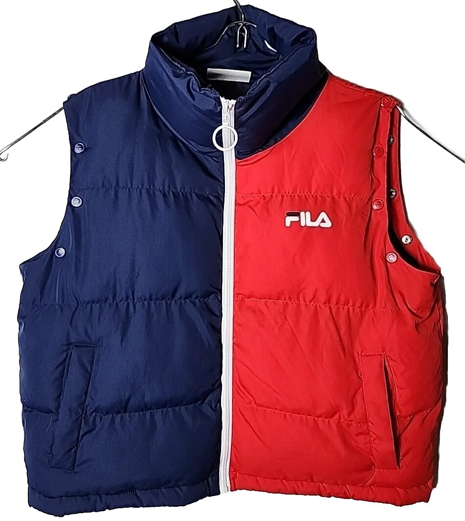 Fila Men L Red Blue Logo Vest