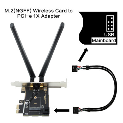 あんページ for Intel AX210 AX200 Wireless NGFF M.2 Wifi Card PCIe x1 WiFi