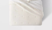 Threshold Cotton Velvet Comforter Cream Full/Queen Missing Shams 