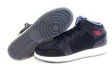 Boys Girls Kids Youth Air Jordan 1 Mid 554725 018 Black 2013 DS Sneakers Shoes