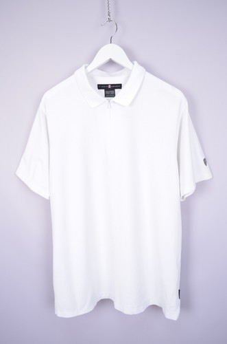 Herren Nike Tiger Woods Collection Dri-Fit Golf Poloshirt Weiß Größe L Vintage 90