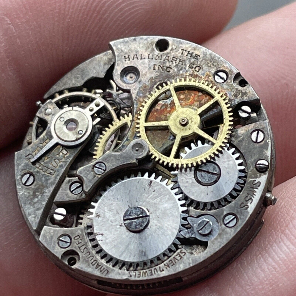 Vintage Hallmark Watch Co. 7 Jewel Swiss Unadjusted Movement eBay