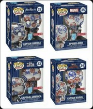 Juego de 4 figuras de vinilo Funko POP Artista Series Marvel Edad Patriótica Arte: Capitán