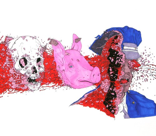 Mad Fold in Cop by Lush-Sux Signed and Low Num. #2/ 50 Ltd Ed. Print W/ COA - Picture 2 of 10
