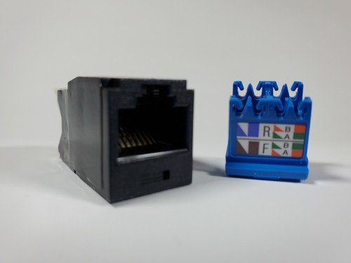 Panduit CJE6X88TGBL Snap Connector, Mini-Com, TX6A 10Gig Cat 6, Black Qty (24) - Picture 4 of 4