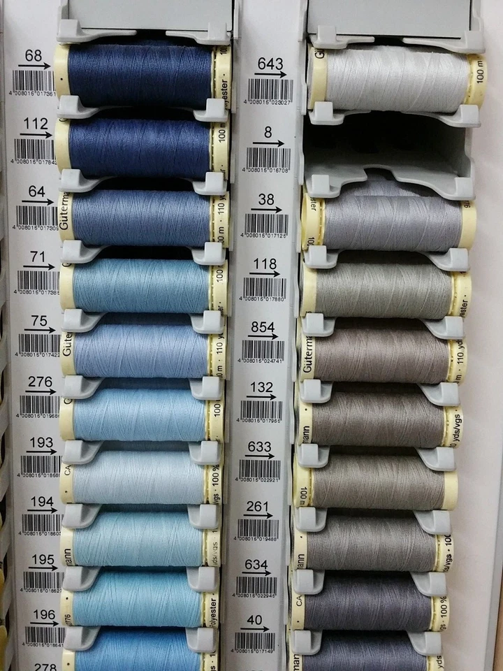 Gutermann Sew All Thread 100% Polyester x 100m Blue Shades Hand Machine Sewing  - Image 2 of 2