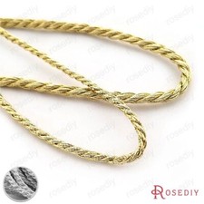 Polyester Thread Twisted Cords Gold Silver Cord Ropes Jewelry Making Findings 5m
