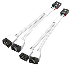 OwlTree 2 Pack Motherboard 9 Pin USB 2.0 to Dual 9 Pin Extension Splitter, Mo...