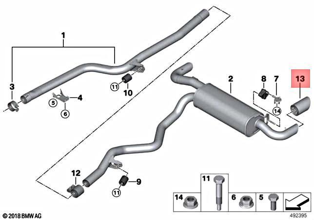 Genuine BMW G20 320d 320dX 320i 1.6 330d 330i Tailpipe Trim Chrome 