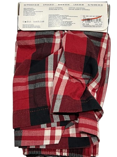 NWT AMERICAN EAGLE Stretch Boxer Sz L-XL Red Black Plaid #18 - Picture 2 of 3