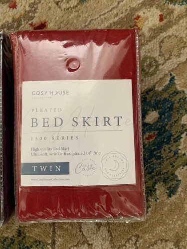 Cosy House Queen Pleated Soft Bed Skirt w/ 14” Drop 1500 Series Color Various - Picture 4 of 4