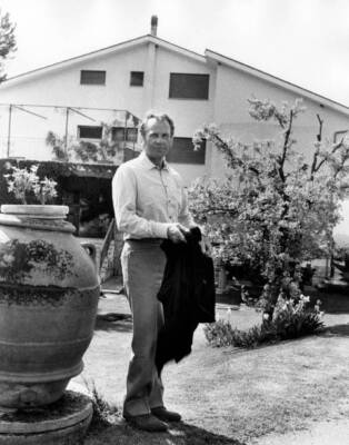 Italian Actor Massimo Girotti Holding His Jacket In The Garden OLD PHOTO