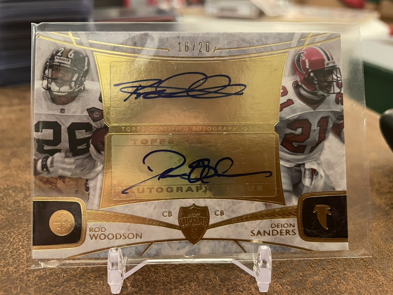 2013 Topps Supreme Dual Auto Rod Woodson / Deion Sanders 16/20 Two