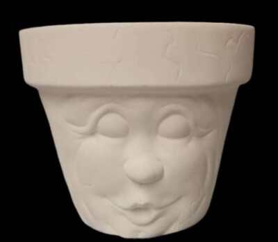 Girl Face Planter Ready to Paint Unpainted Ceramic Bisque