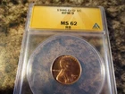 1946-D LINCOLN CENT RPM-009 D OVER D SOUTH ANACS MS 62 RB    0823