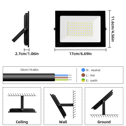 10W-500W LED Flood Light Outdoor Security Yard Street Spotlight Landscape Lamp - Picture 15 of 20