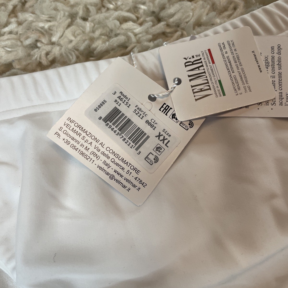 MOSCHINO White Swim Brief Velmar Spa Size XXL A6151 NEW | eBay