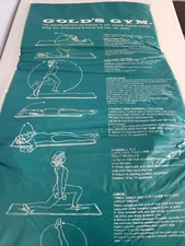 VTG RARE GOLDS GYM  FITNESS MAT WITH EXERCISE PROGRAMS FOR MEN & WOMEN FOLDABLE