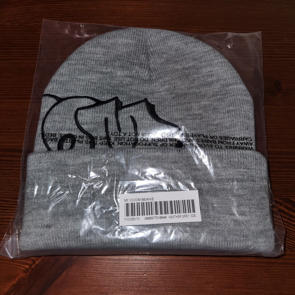 帽子 Supreme Mf Doom Beanie \"Heather Grey\" Supreme MF DOOM Beanie (FW23) - $40