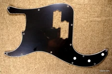 LEFT-HANDED Precision Bass PB Style Guitar Pickguard ,3Ply Black B-Stock