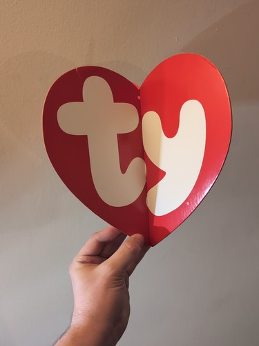 Ty Beanie Babies Red Heart Shape Store Display Sign 3D Spinning Hearts Rare - Picture 2 of 12
