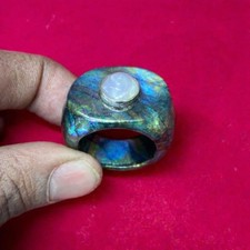 Natural Labradorite ring : 925 sterling silver jewelry , Rainbow Moonstone ring