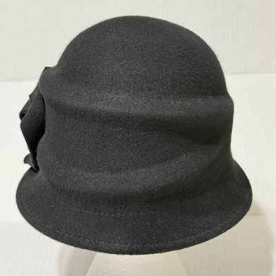 Betmar Leaves Wool‎ Bowler Hat Black Women One Size Big Size Wool Felt Upturn Brim Bowler Hat - Black XL-2XL  main image 2