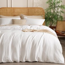 100 Cotton Muslin Duvet Cover Set King Size,3 Pcs Ultra Soft Breathable  Li...