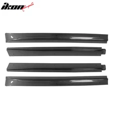 Fits 20-24 Tesla Model Y Carbon Fiber Print Side Skirts Extension Splitter ABS